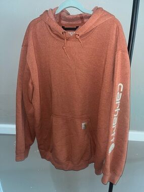 Carhartt Men's Hooded Sweatshirt in Rust Orange